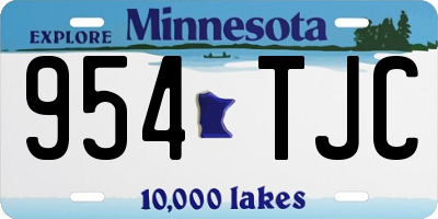MN license plate 954TJC
