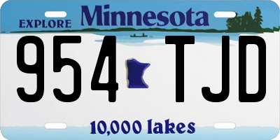 MN license plate 954TJD