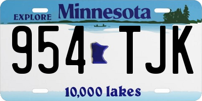 MN license plate 954TJK