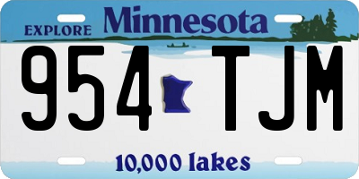 MN license plate 954TJM