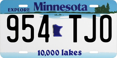 MN license plate 954TJO