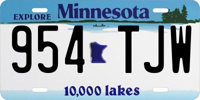 MN license plate 954TJW