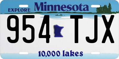 MN license plate 954TJX