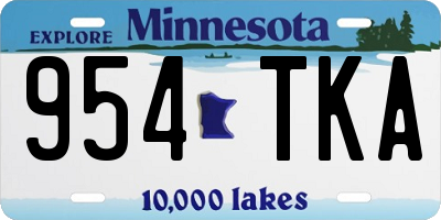 MN license plate 954TKA