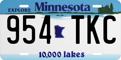 MN license plate 954TKC