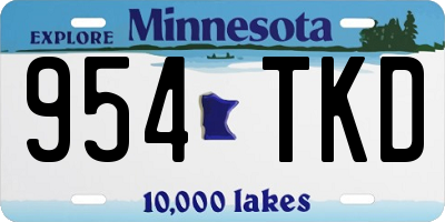 MN license plate 954TKD