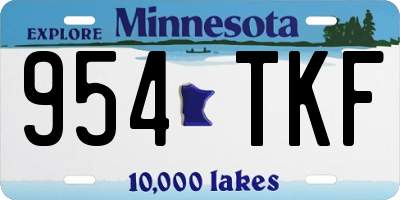 MN license plate 954TKF