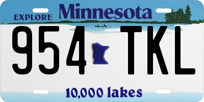 MN license plate 954TKL