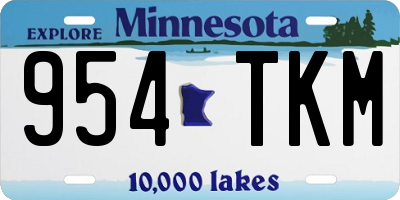 MN license plate 954TKM