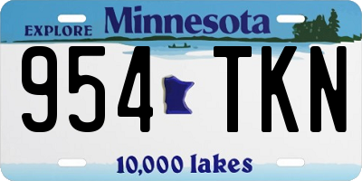 MN license plate 954TKN