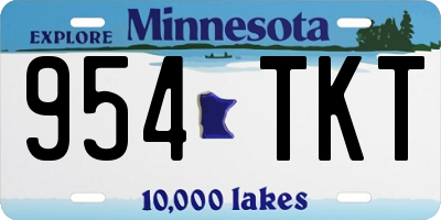 MN license plate 954TKT
