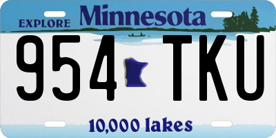 MN license plate 954TKU