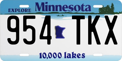 MN license plate 954TKX