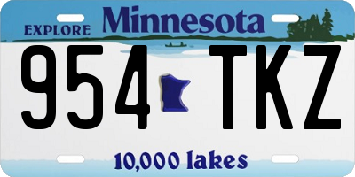 MN license plate 954TKZ