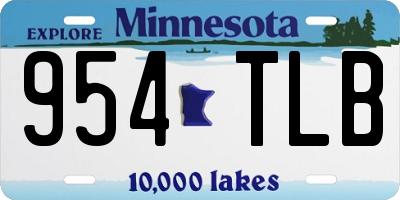 MN license plate 954TLB