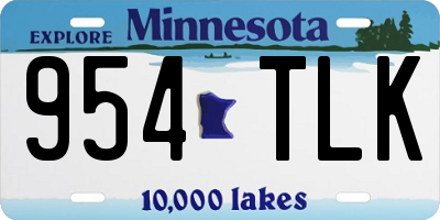 MN license plate 954TLK