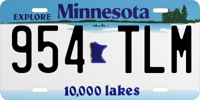 MN license plate 954TLM