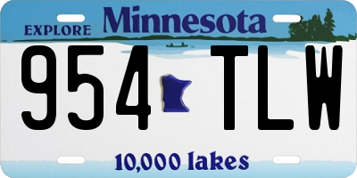 MN license plate 954TLW