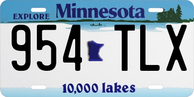 MN license plate 954TLX