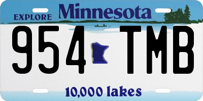 MN license plate 954TMB