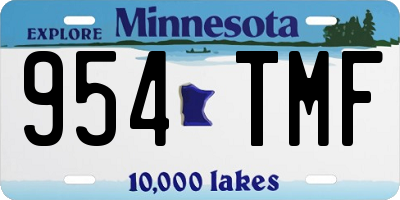 MN license plate 954TMF