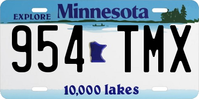 MN license plate 954TMX