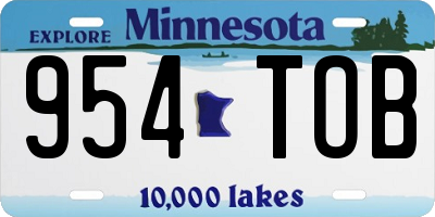 MN license plate 954TOB