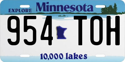 MN license plate 954TOH
