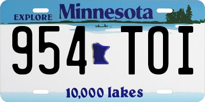 MN license plate 954TOI
