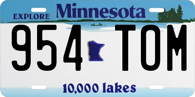 MN license plate 954TOM