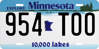 MN license plate 954TOO