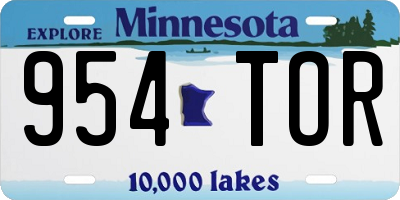 MN license plate 954TOR