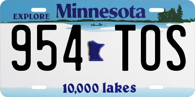 MN license plate 954TOS