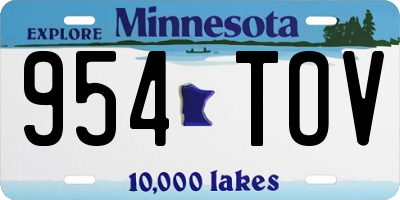 MN license plate 954TOV