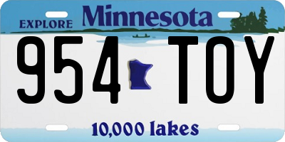 MN license plate 954TOY
