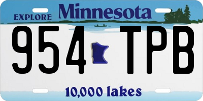 MN license plate 954TPB
