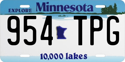 MN license plate 954TPG