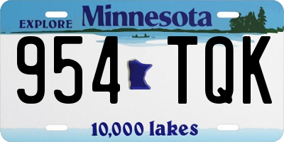 MN license plate 954TQK