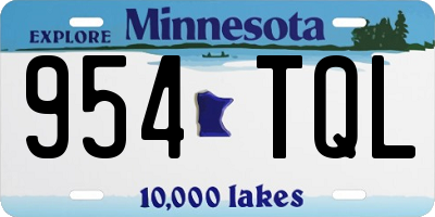 MN license plate 954TQL
