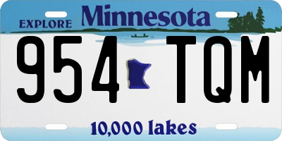 MN license plate 954TQM