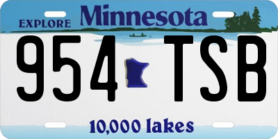 MN license plate 954TSB