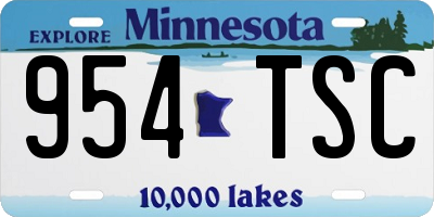 MN license plate 954TSC