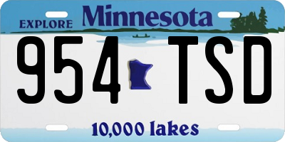 MN license plate 954TSD