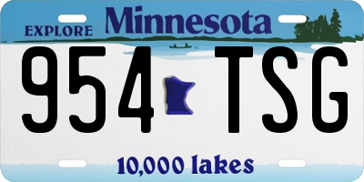 MN license plate 954TSG