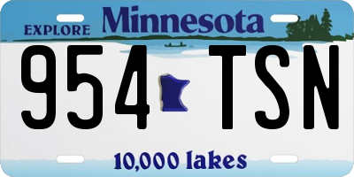 MN license plate 954TSN