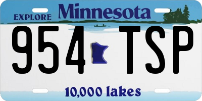 MN license plate 954TSP