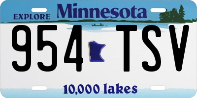 MN license plate 954TSV