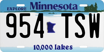MN license plate 954TSW