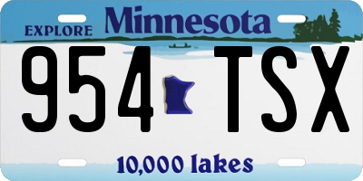 MN license plate 954TSX