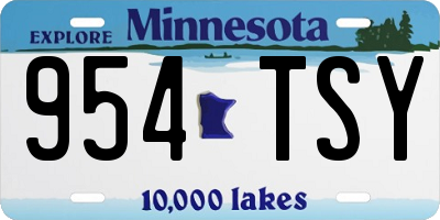 MN license plate 954TSY
